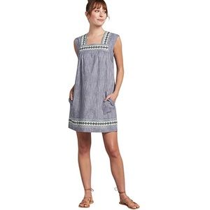 Faherty Hailee Dress is blue jacquard